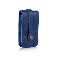 Синяя ключница из кожи HiArt Mehendi Art