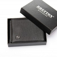 Мужской кожаный кошелек с зажимом для купюр BE BRETTON 168-79 black