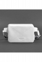 Кожаная женская поясная сумка Dropbag Mini BlankNote  белая BN-BAG-6-LIGHT-BW