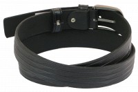 Мужской кожаный ремень под брюки Skipper 1028-33 черный 3,3 см