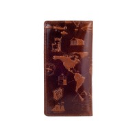 Кожаный бумажник Hi Art коричневый 7 wonders of the world WP-02 (127443)