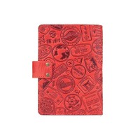 Обложка для паспорта из кожи Hi Art «Let's Go Travel» PB-02/1 Shabby Red Berry