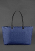 Кожаная плетеная женская сумка BlankNote Пазл Xl черная Crazy Horse - BN-BAG-34-G-KR