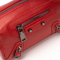 Женский молодежный кожаный клатч ALEX RAI 60072 red