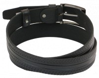 Мужской кожаный ремень под брюки Skipper 1029-35 черный 3,5 см
