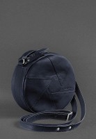 Женская кожаная круглая сумка  BlankNote Бон-Бон темно-синяя BN-BAG-11-NAVY-BLUE