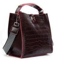 Женская кожаная сумка через плечо ALEX RAI 9701 bordo