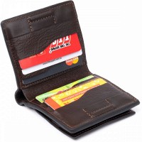 Мужское кожаное портмоне GRANDE PELLE 11330 Шоколадное