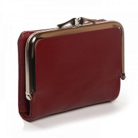 Женский кожаный кошелек Classik  DR. BOND WN-23-14 wine-red