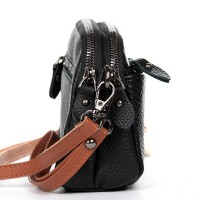 Женский молодежный кожаный клатч ALEX RAI 19204 black