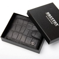 Мужской кожаный кошелек BE BRETTON Y210 black croco