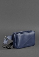 Кожаная поясная сумка Dropbag Mini темно-синяя  BlankNote bn-bag-6-navy-blue