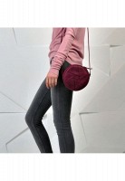 Кожаная круглая женская сумка Бон-Бон BlankNote бордовая Crazy Horse - BN-BAG-11-VIN-KR