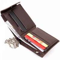 Мужской кожаный кошелек на цепочке Vintage 20425 