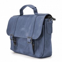 Мужской кожаный синий портфель TARWA RК-6008-3md