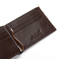 Мужской кожаный кошелек с зажимом для купюр BE BRETTON 168-24A brown