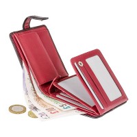 Кожаный мужской кошелек Visconti TR35 Atlantis c RFID (Black Red)