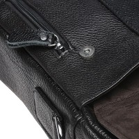Мужская чёрная кожаная сумка Borsa Leather k18863-black