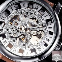 Женские часы скелетон Winner Silver II (1115)