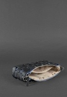 Кожаная плетеная женская сумка BlankNote Пазл S черная Crazy Horse BN-BAG-31-G-KR