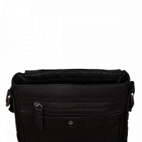 Мужская кожаная сумка Ashwood 8341 Black (Черный)