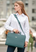 Женская кожаная сумка для ноутбука и документов BlankNote зеленая BN-BAG-36-MALACHITE