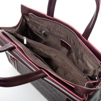 Женская кожаная сумка классическая ALEX RAI 5052 bordo croco