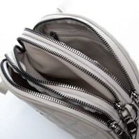 Женский молодежный кожаный клатч ALEX RAI 60065 pale grey