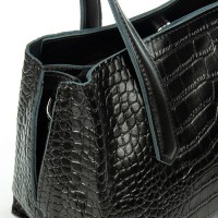 Женская кожаная сумка ALEX RAI 8815 black croco