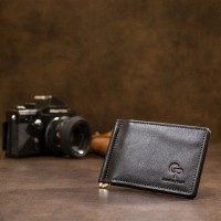 Кожаный зажим для купюр GRANDE PELLE 11475 Черный