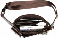 Коричневая сумка на пояс Vintage 14897