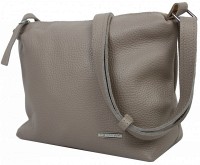 	Женская кожаная сумка через плечо Borsacomoda бежевая