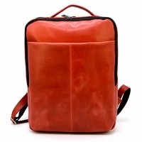 Кожаный женский красный рюкзак TARWA rr-7280-3md