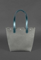 Кожаная плетеная женская сумка BlankNote Пазл L зеленая Krast - BN-BAG-33-MALACHITE