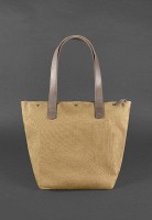 Кожаная плетеная женская сумка BlankNote Пазл L темно-коричневая Crazy Horse - BN-BAG-33-O