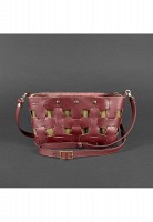 Кожаная плетеная женская сумка BlankNote Пазл S бордовая Krast BN-BAG-31-VIN