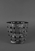 Кожаная плетеная женская сумка BlankNote Пазл M черная Crazy Horse BN-BAG-32-G-KR