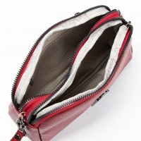 Молодежный клатч из кожи ALEX RAI 88084 bordo