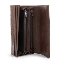 Женский кожаный лаковый кошелек SERGIO TORRETTI FEW501-2 brown
