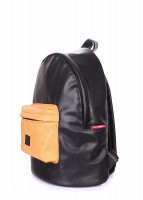 Женский рюкзак из кожзама Poolparty backpack-pu-black-orange