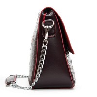 Женская кожаная сумка через плечо ALEX RAI 9346 bordo