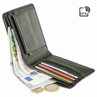 Мужской  кожаный кошелек Visconti AT60 Arthur c RFID (Burnish Green)