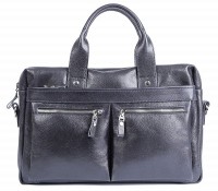 Мужская синяя кожаная сумка для ноутбука SHVIGEL 00976