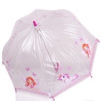 Зонт-трость детский механический облегченный прозрачный ZEST