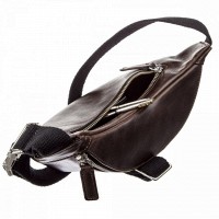 Мужская кожаная сумка бананка, сумка напоясная Grande Pelle 741620 