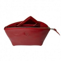 Женская кожаная косметичка Grande Pelle 805660 красная