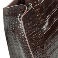 Женская кожаная сумка ALEX RAI 1564 brown croco
