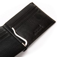 Мужской кожаный кошелек с зажимом для купюр BE BRETTON 168-24F black