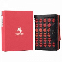 Женский кожаный кошелек Visconti BR75 Cecile (Black/Cherry)