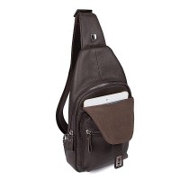 Кожаный коричневый рюкзак-слинг John McDee jd4012q